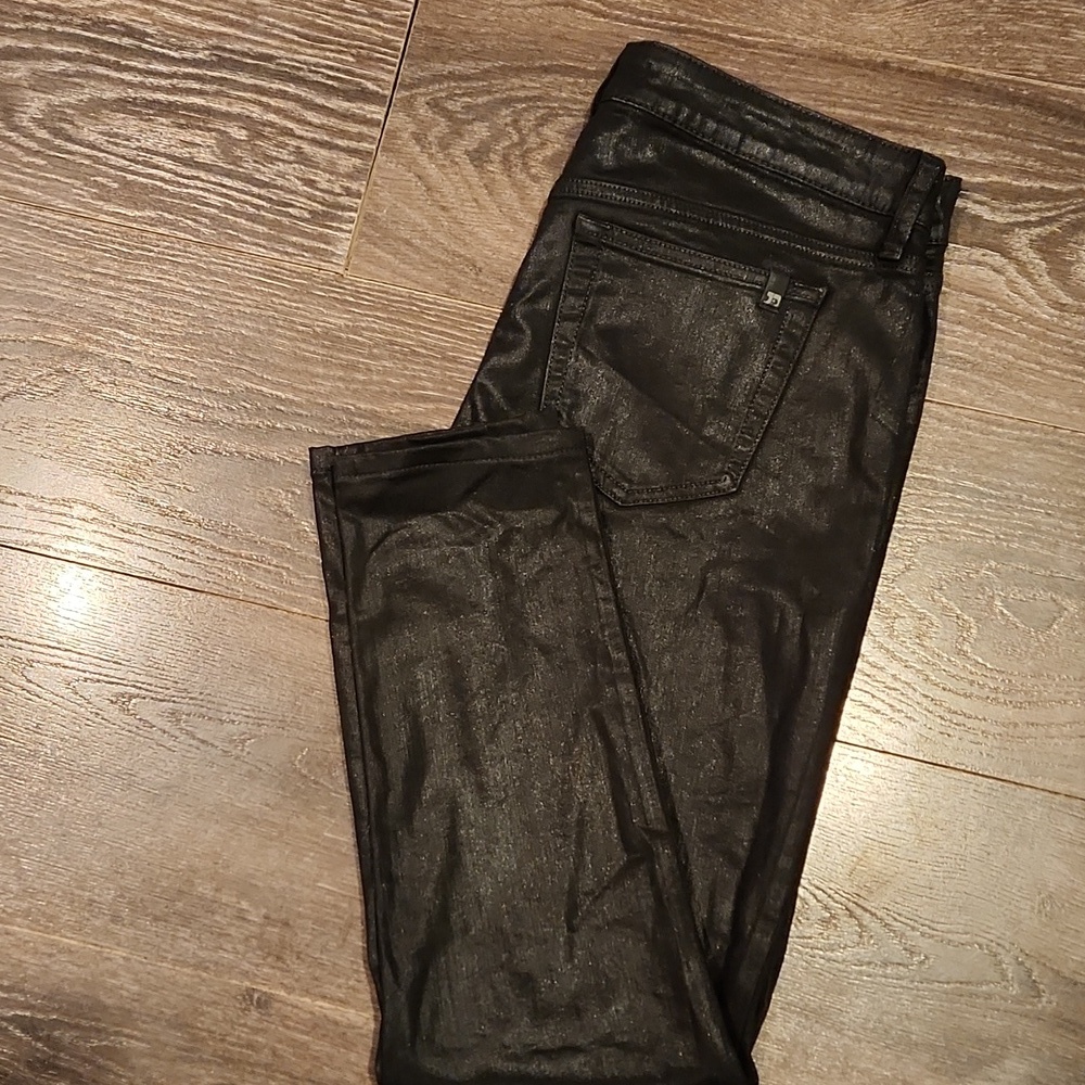 ❤️ JOES COATED CROPPED SKINNY JEANS IN JET BLACK, 10 (30) - Picture 4 of 12